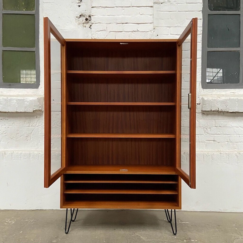 Vintage wood bookcase, 1970s