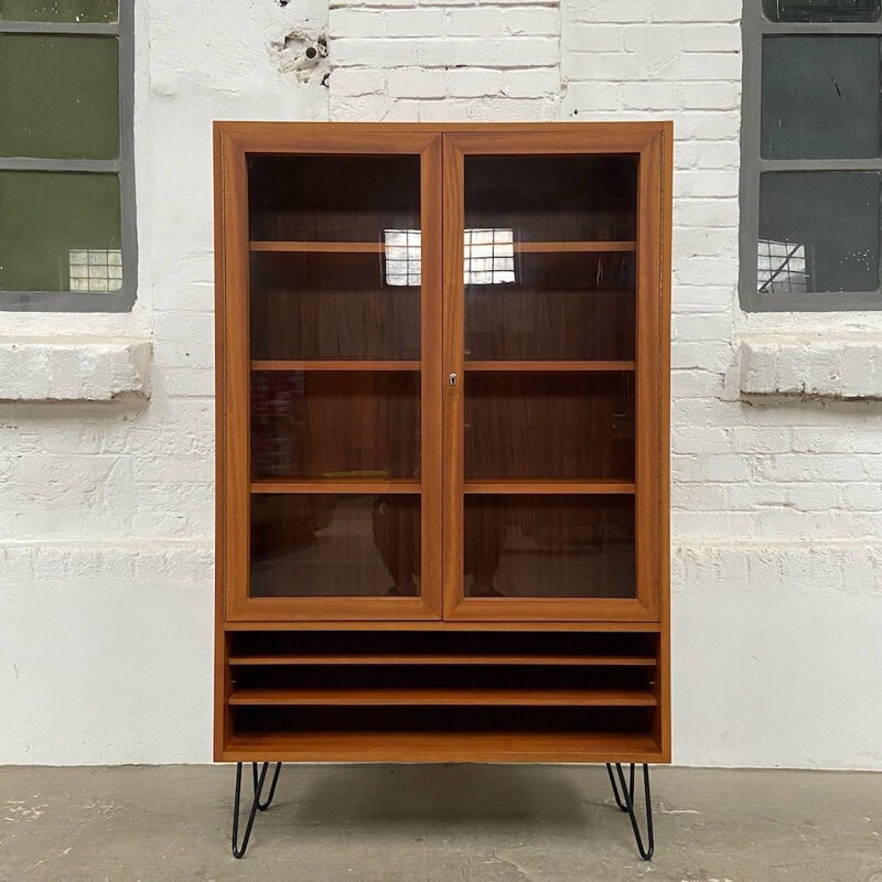 Vintage wood bookcase, 1970s