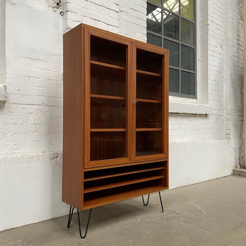 Vintage wood bookcase, 1970s