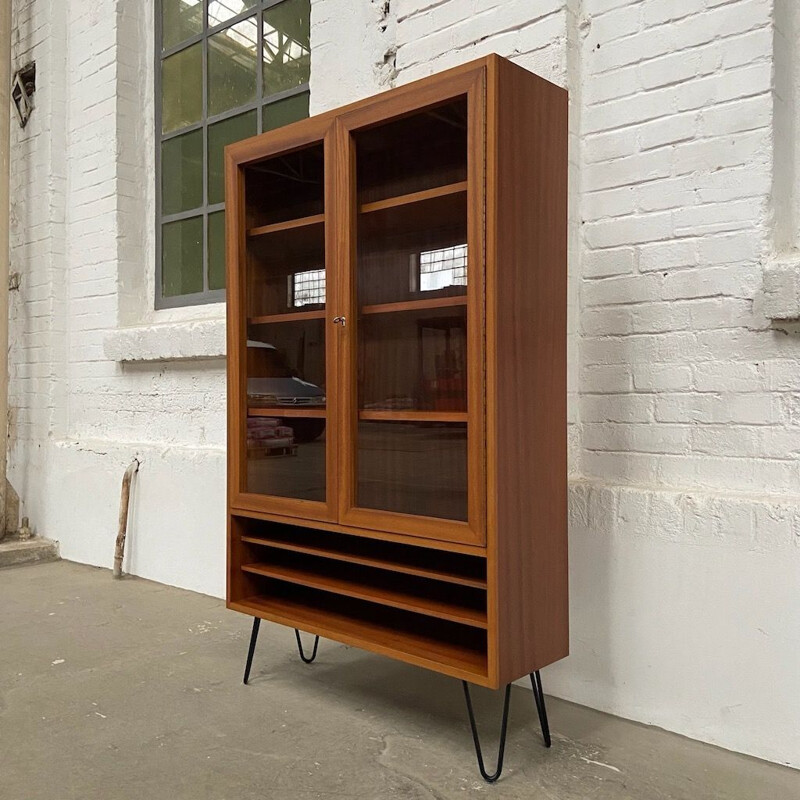 Vintage wood bookcase, 1970s