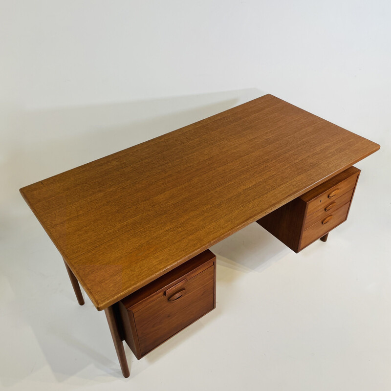 Vintage teak desk by Kai Kristiansen for Fm Mobler, Denmark 1960