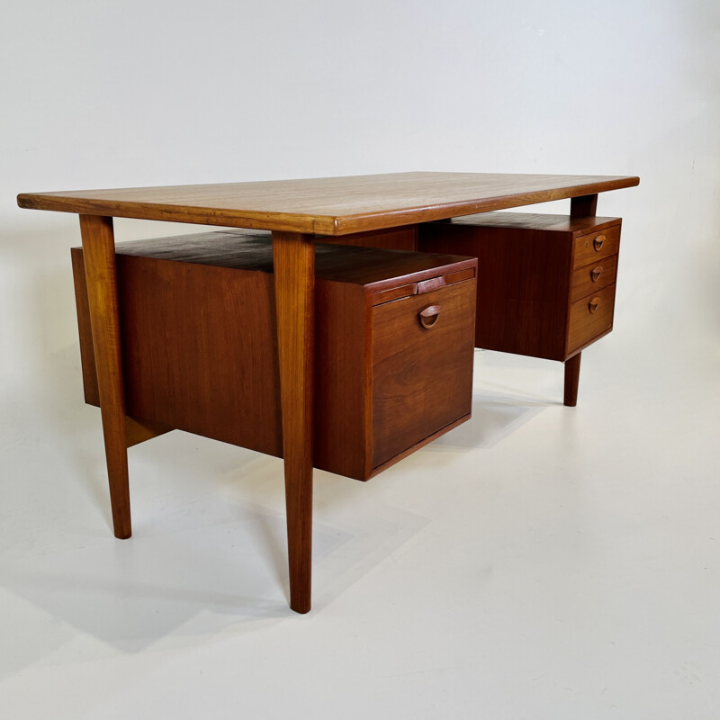 Vintage teak desk by Kai Kristiansen for Fm Mobler, Denmark 1960