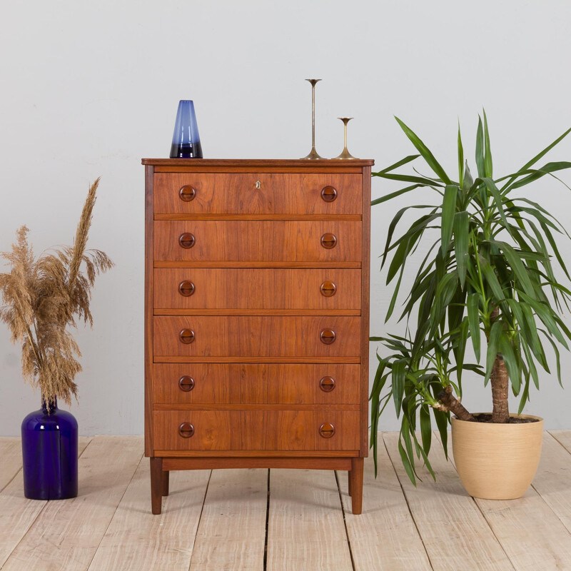 Danish vintage teak chest of drawers by Kai Kristiansen, 1960s