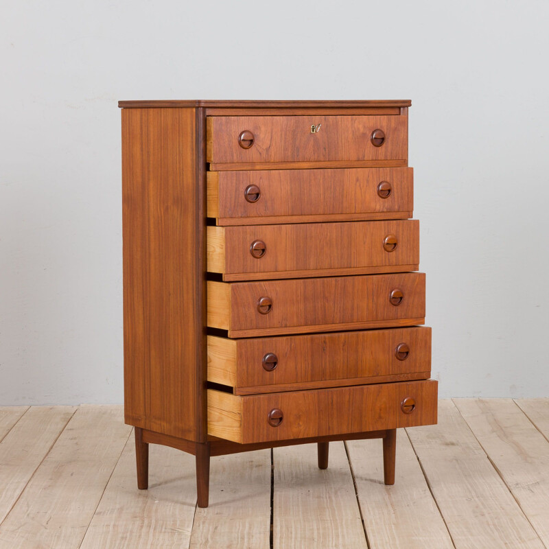 Danish vintage teak chest of drawers by Kai Kristiansen, 1960s