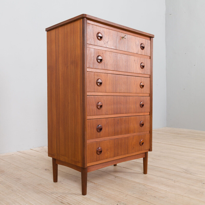 Danish vintage teak chest of drawers by Kai Kristiansen, 1960s