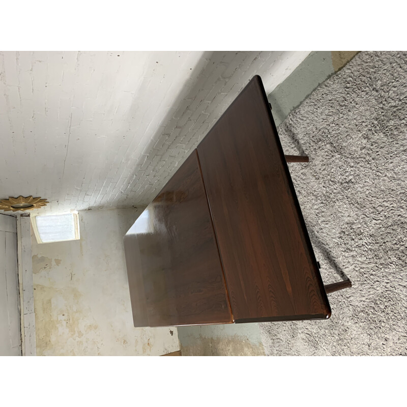 Danish vintage rosewood dining table with extensions, 1960s