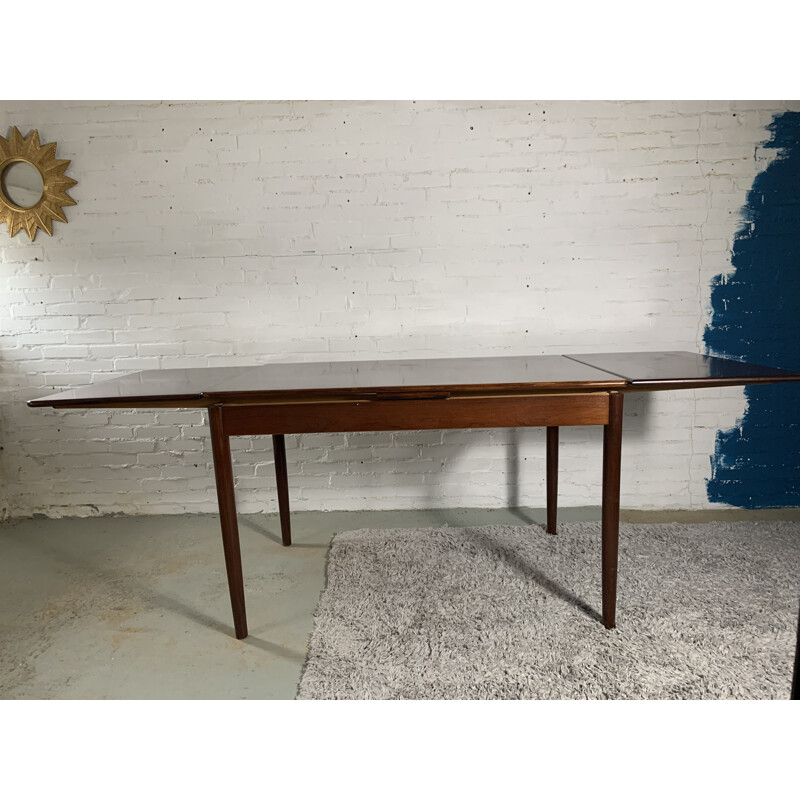 Table danoise vintage en palissandre avec extensions, 1960