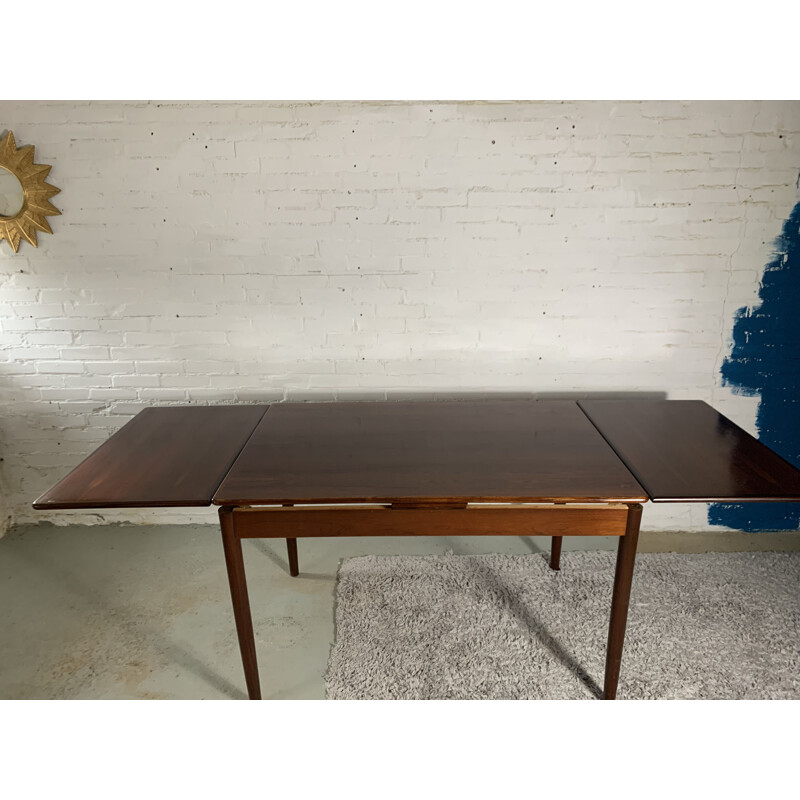 Table danoise vintage en palissandre avec extensions, 1960