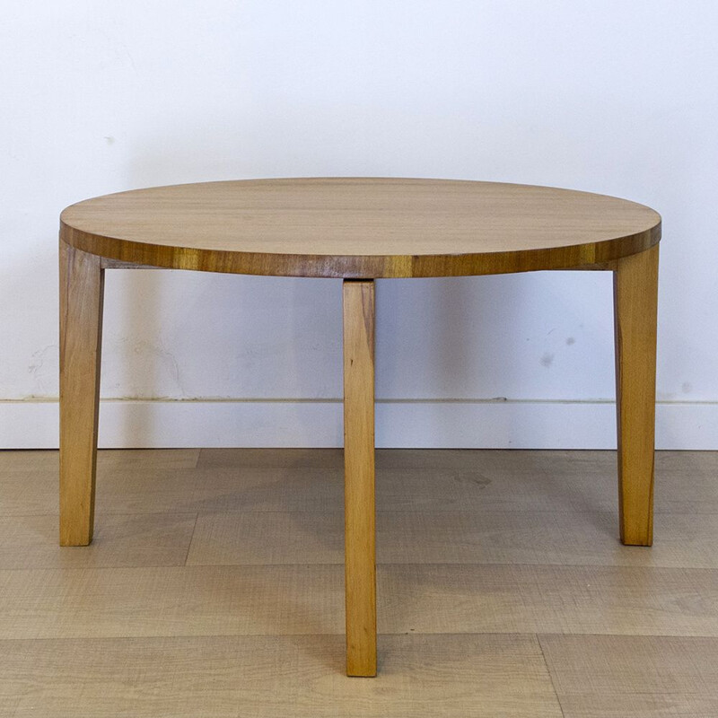 Vintage round teak coffee table, 1960s