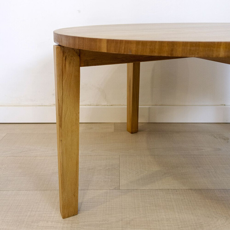 Vintage round teak coffee table, 1960s