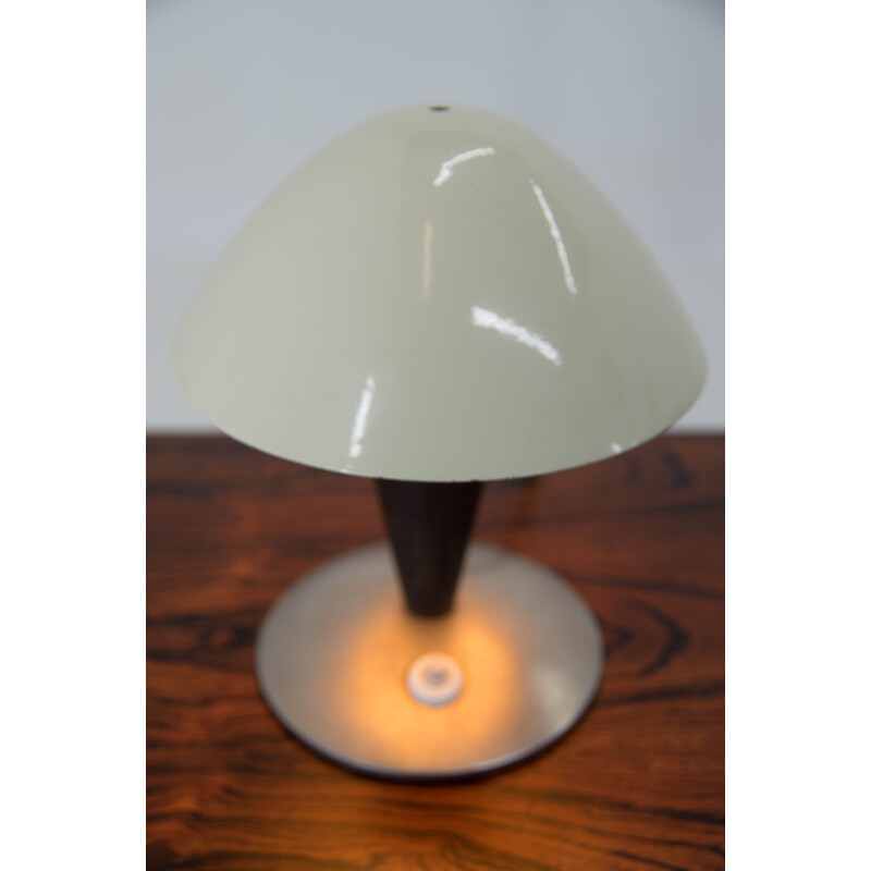 Bauhaus vintage table lamp in metal and bakelite, 1930s