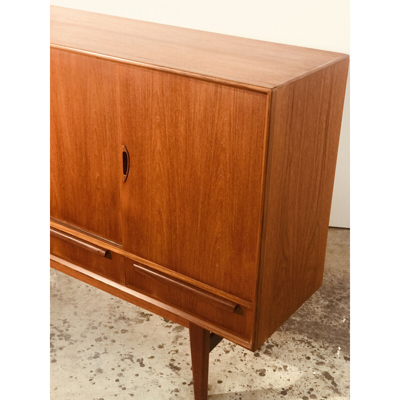 Danish vintage teak sideboard by E. W. Bach, 1960s