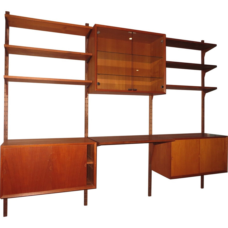 Scandinavian wall unit in teak, Poul CADOVIUS - 1960s