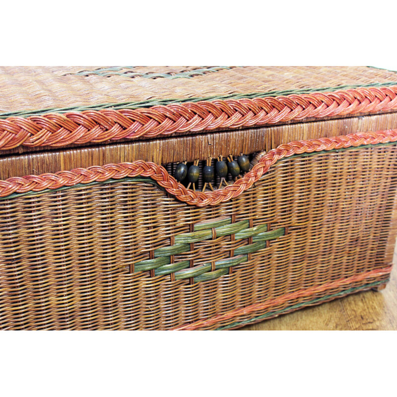 Vintage wicker trunk, 1970