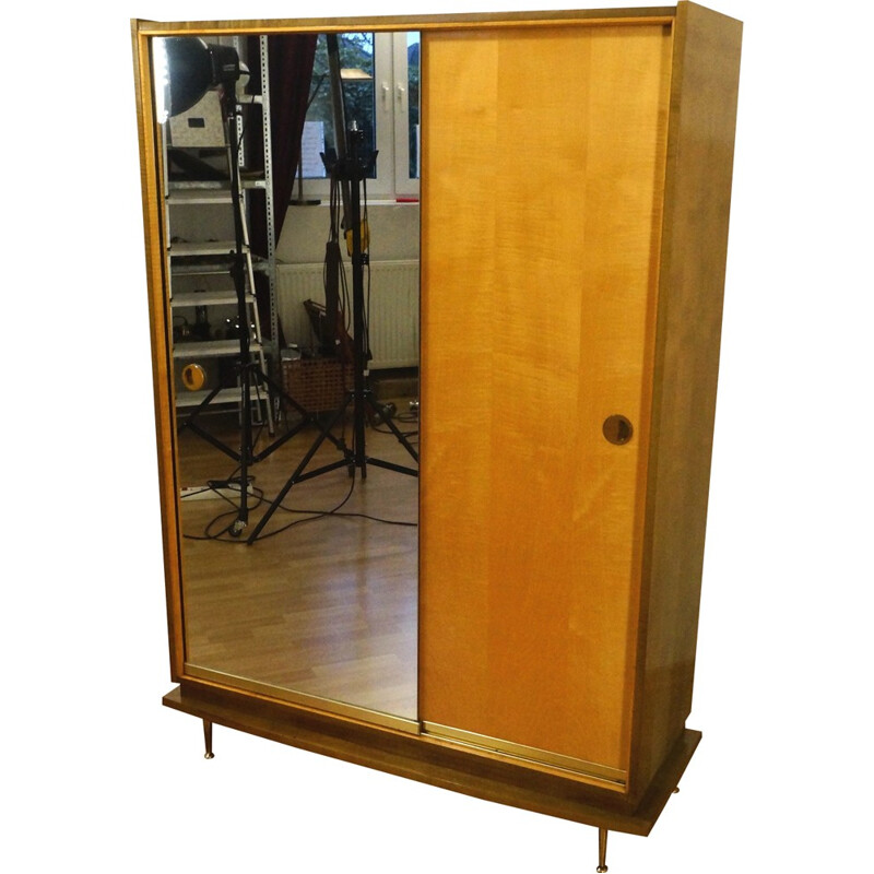 Highboard with mirror and sliding doors - 1950s