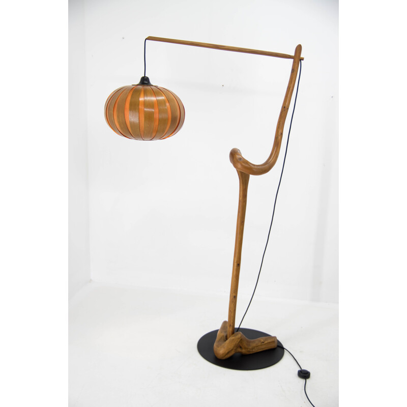 Vintage wooden floor lamp, 1960s