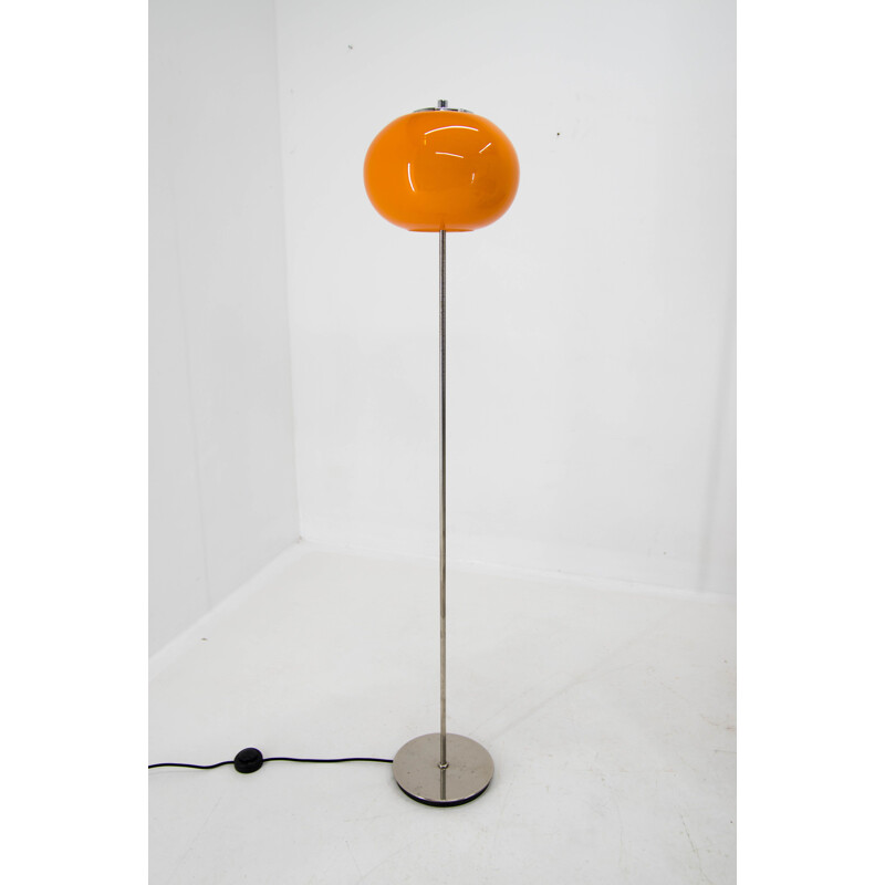 Vintage orange floor lamp, Czechoslovakia 1960s