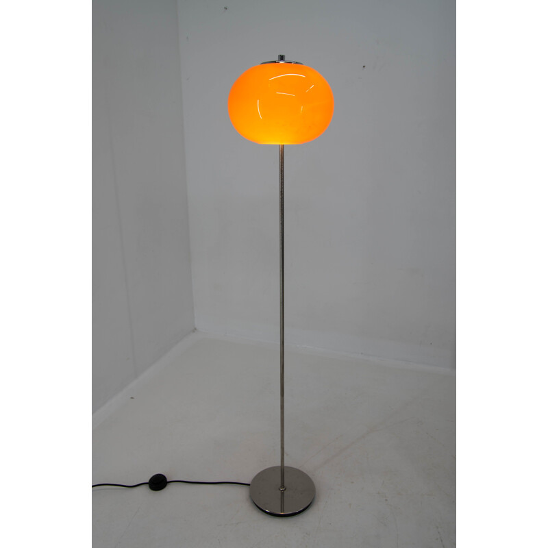 Lampadaire orange vintage, Tchécoslovaquie 1960