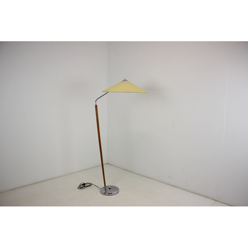 Mid century parchment paper floor lamp, Czechoslovakia 1960s