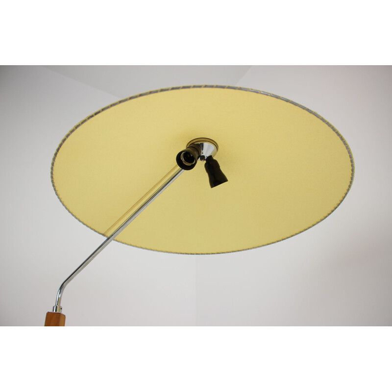 Mid century parchment paper floor lamp, Czechoslovakia 1960s