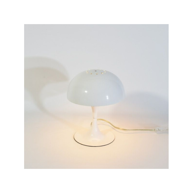 Lampe vintage en métal laqué blanc