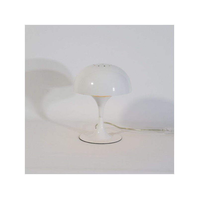 Lampe vintage en métal laqué blanc