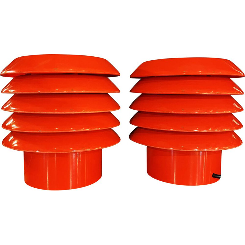 Pair of vintage lamps in stained bakelite by Elio Martinelli, Italy 1970