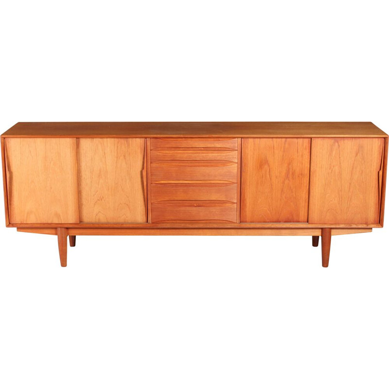 Mid century teak sideboard with sliding doors for Dyrlund, Denmark 1960s