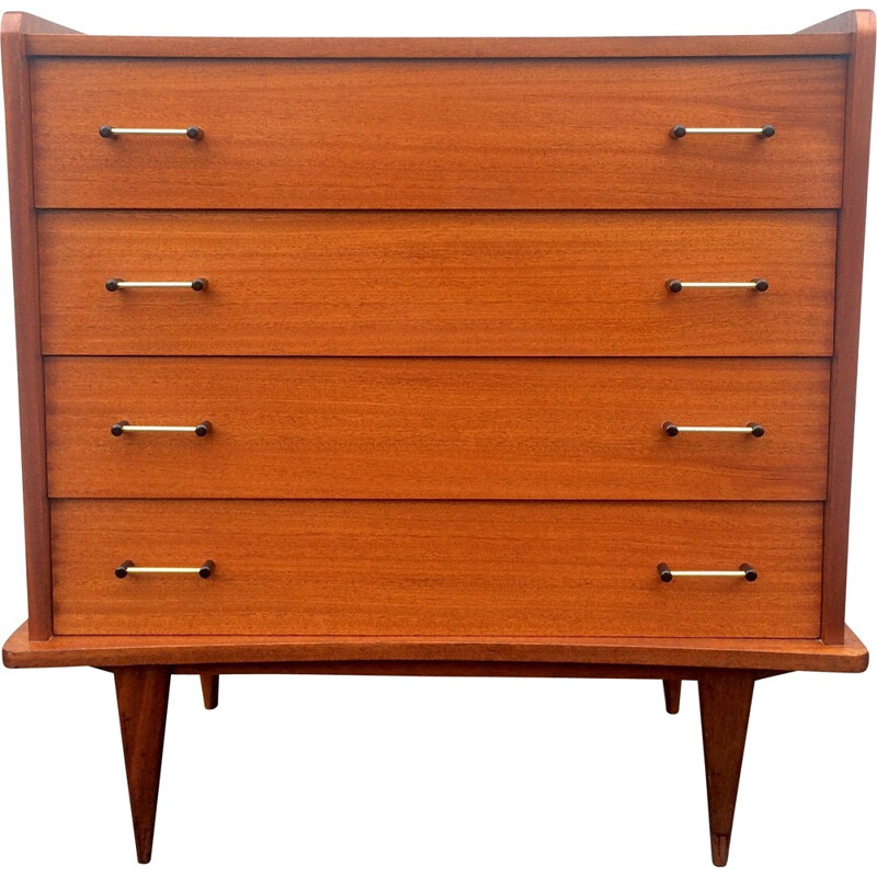 Mid century chest of drawers in teak veneer - 1950s