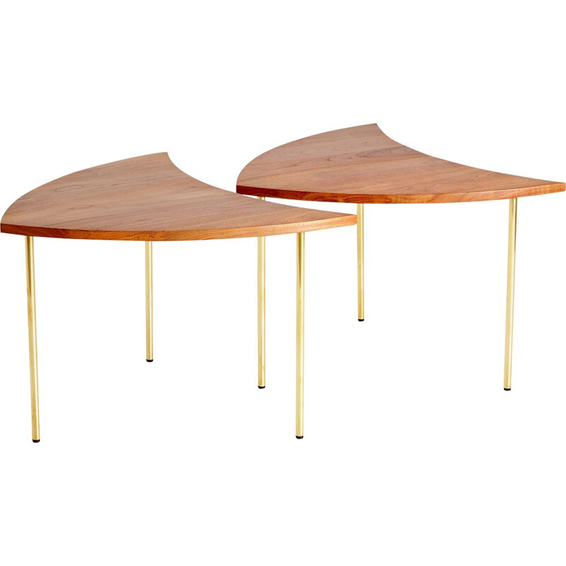 Vintage teak and brass coffee table by Peter Hvidt and Orla Molgaard-Nielsen for France and Son, 1950