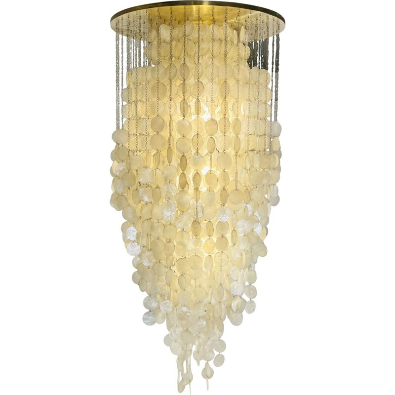 Vintage brass chandelier by Verner Panton, Denmark 1960