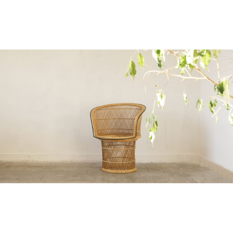 Cadeirão Vintage rattan, 1960