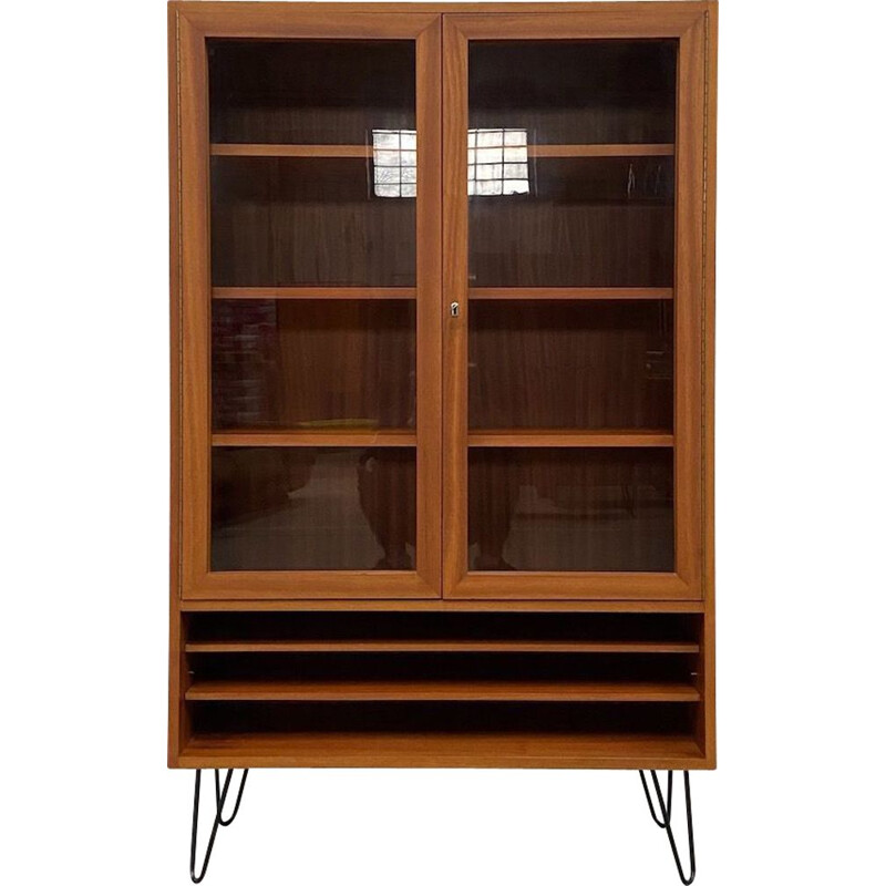 Vintage wood bookcase, 1970s