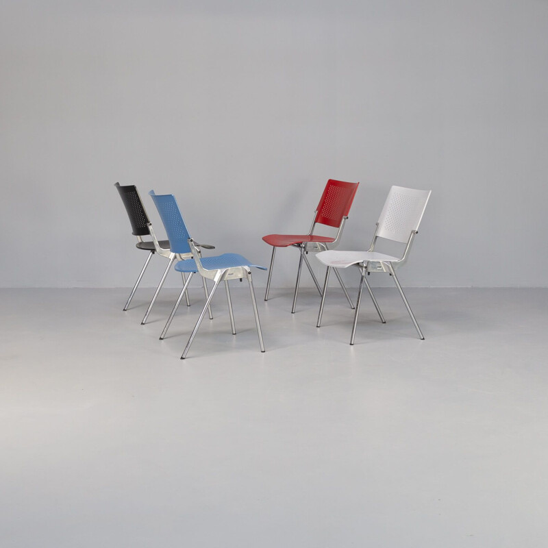 Set of 4 vintage "sento" dining chairs by Jorgen Kastholm for Dauphin, Germany