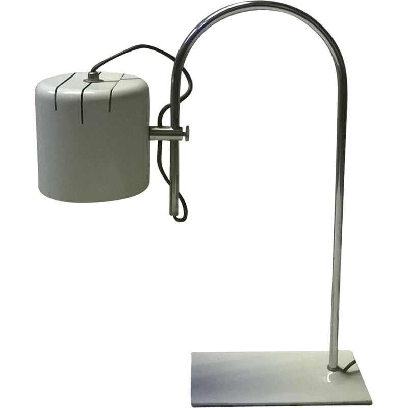 Vintage table lamp in white lacquered iron, Italy 1970