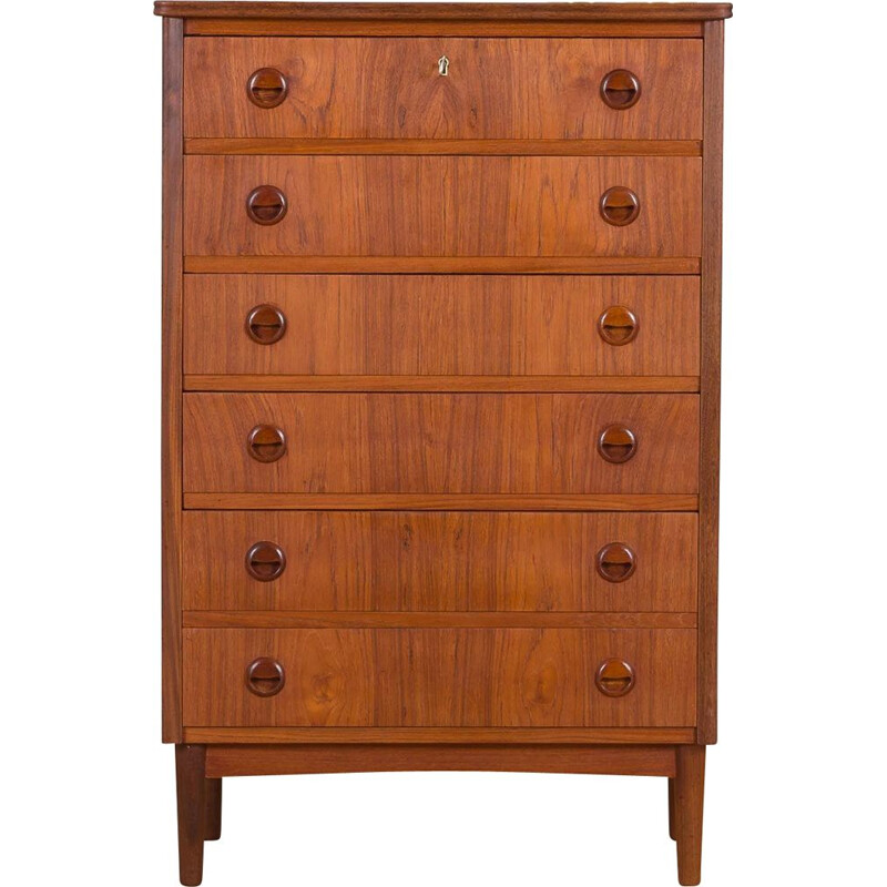 Danish vintage teak chest of drawers by Kai Kristiansen, 1960s