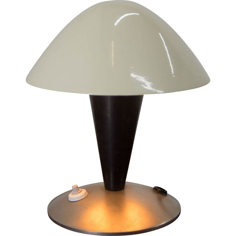 Lampe de table vintage Bauhaus en métal et bakélite, 1930