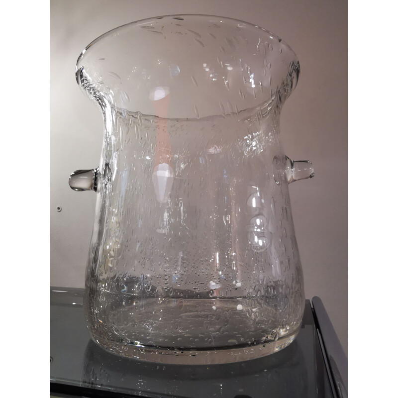 Vintage bubbled glass champagne bucket, 1970