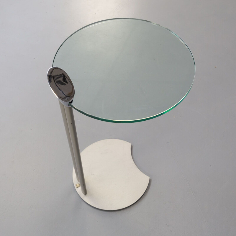 Coppia di tavolini vintage in metallo e vetro di Horst Brüning
