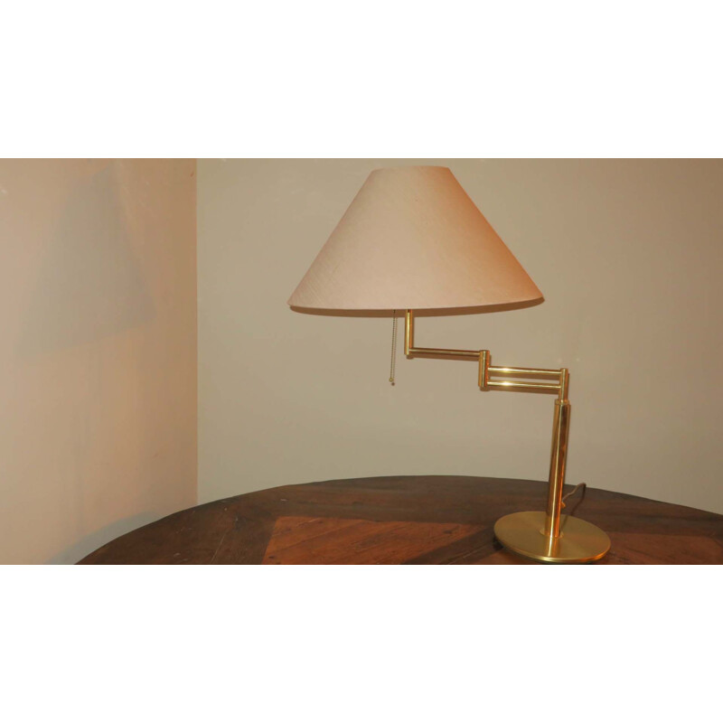 Vintage multi-adjustable Italian brass table lamp, 1970s