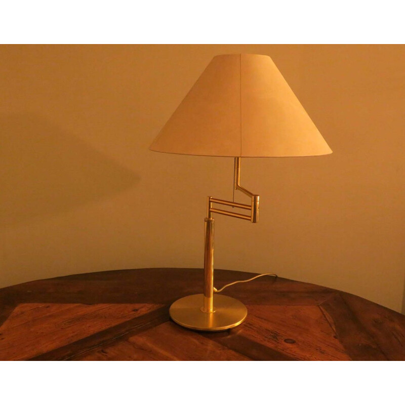 Lampe de table italienne vintage multiréglable en laiton, 1970