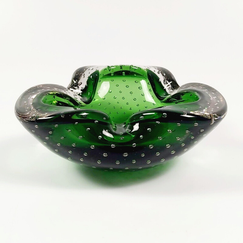 Vintage Murano Bullicante glass ashtray, 1960s