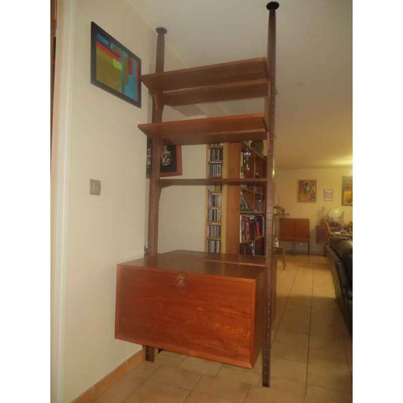 Danish telescopic shelves in teak, Poul CADOVIUS - 1960s