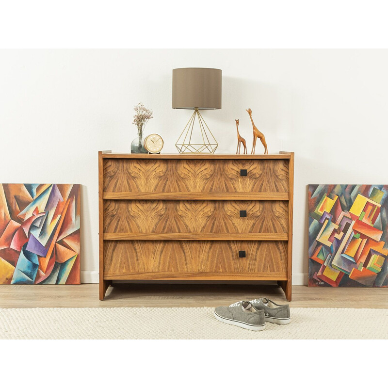 Vintage walnut chest of drawers, Germany 1950s