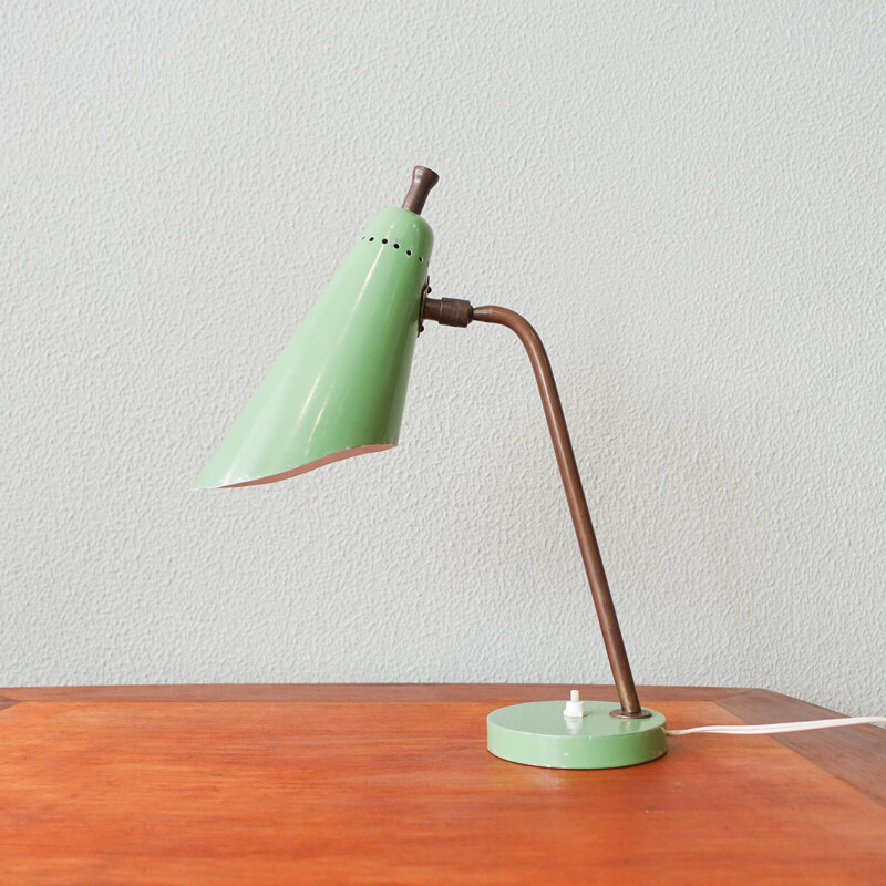 Lampe de table verte italienne vintage, 1950