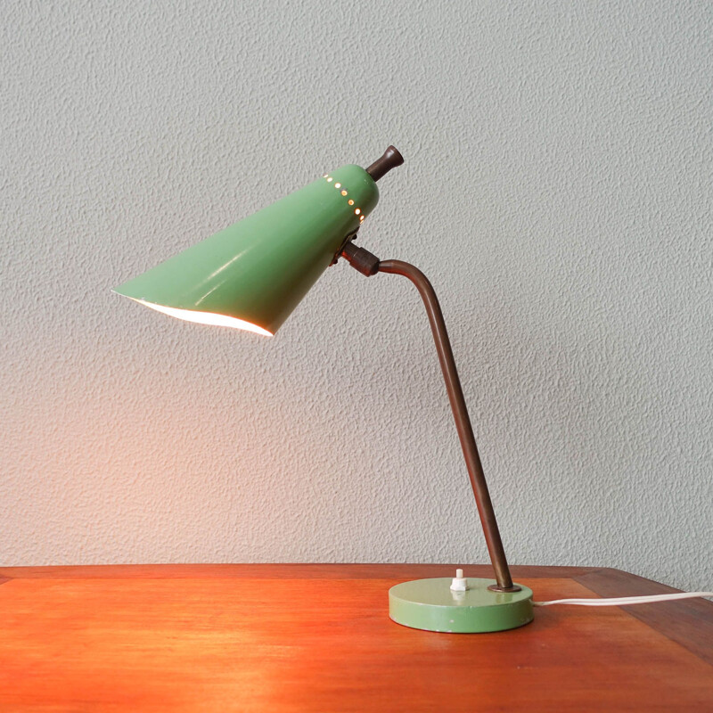 Italian mid-century green table lamp, 1950s