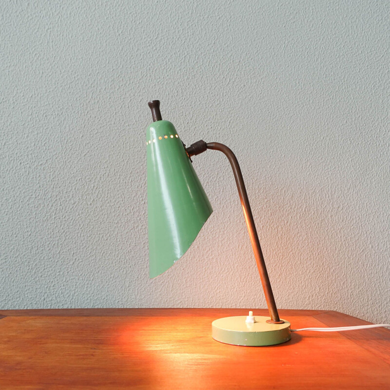 Italian mid-century green table lamp, 1950s