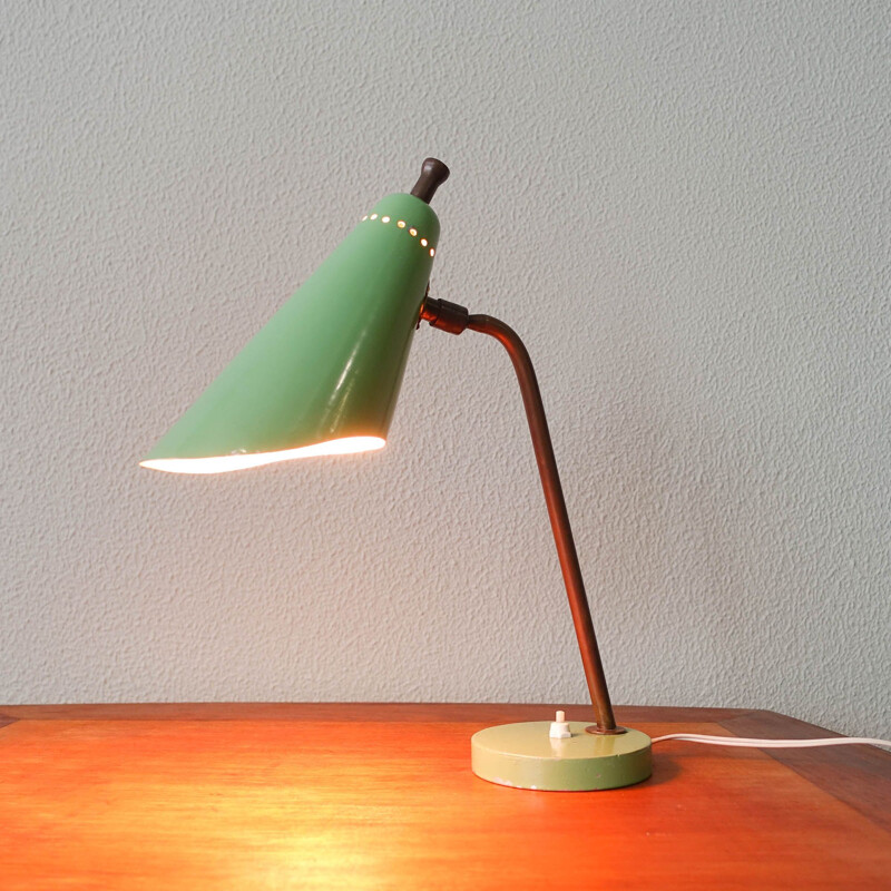 Italian mid-century green table lamp, 1950s