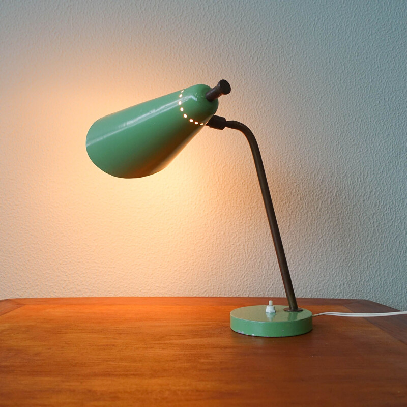 Lampe de table verte italienne vintage, 1950