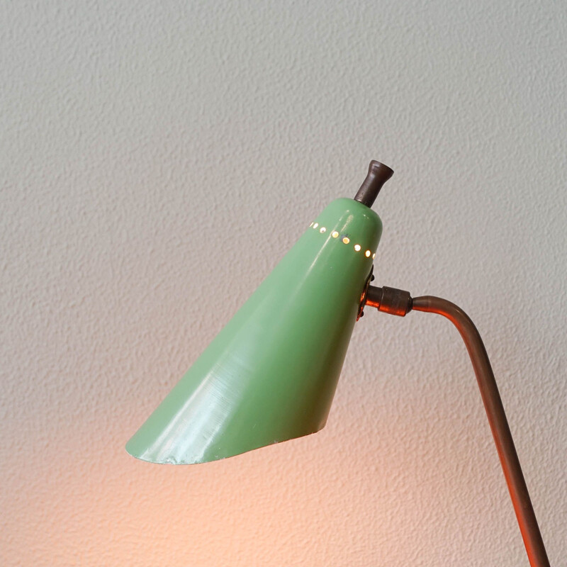 Lampe de table verte italienne vintage, 1950